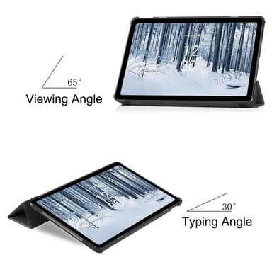 Nokia T21 Tri-fold Stand Wake/Sleep Cover Tablet-kotelo - Musta