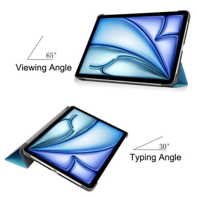 iPad Air 11 (2024) Kotelo Auto Herää / Nuku Kolminkertainen Taittojalusta Tabletin Suoja - Vaaleansininen