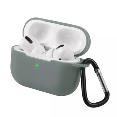 Silikonikuori koukulla Airpods Prolle, harmaa