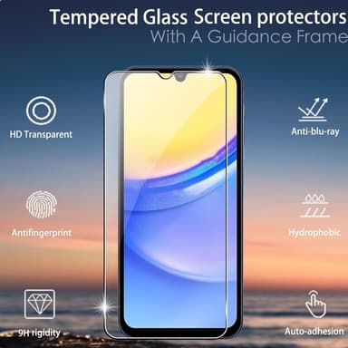 2 kpl. Samsung Galaxy A55 5G:lle Tumma Hartsilasi Näytönsuoja, jossa on Kameran Linssikalvo