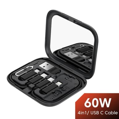 TOOCKI USB-C–USB-C-kaapeli USB+iP+Mikro-USB-sovittimen kotelo