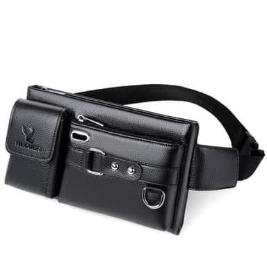 Crossbody Rintapussi Vyötäröpussi Kuulokereikällä - Musta