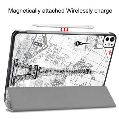 iPad Pro 11 (2024) Kotelo Auto Herää / Nuku Kolminkertainen Taittojalusta Tabletin Suoja - Tower