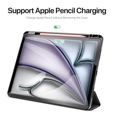 DUX DUCIS Domo iPad Air 13 (2024) Kolminkertainen jalusta - Musta