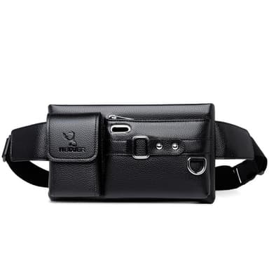 Crossbody Rintapussi Vyötäröpussi Kuulokereikällä - Musta