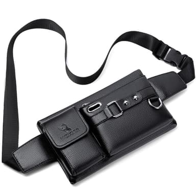 Crossbody Rintapussi Vyötäröpussi Kuulokereikällä - Musta
