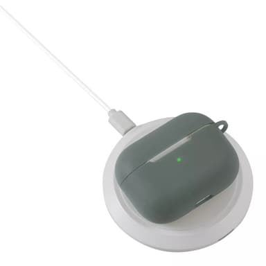 Silikonikuori koukulla Airpods Prolle, harmaa