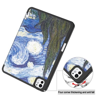 iPad Pro 11 (2024) Kolminkertainen Teline Tabletin Suojakuori Kynäpidikkeellä - Painting