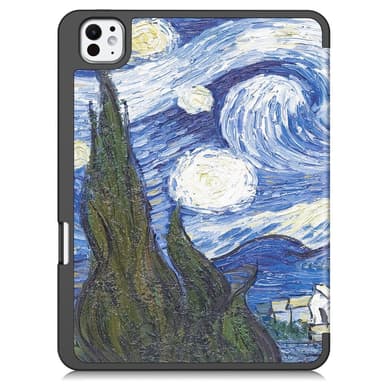 iPad Pro 11 (2024) Kolminkertainen Teline Tabletin Suojakuori Kynäpidikkeellä - Painting