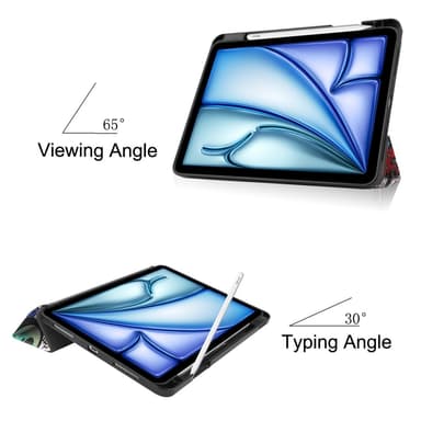 iPad Air 11 (2024) Kolminkertainen Teline Tabletin Suojakuori Kynäpidikkeellä - Graffiti
