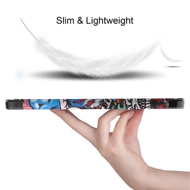 iPad Air 11 (2024) Kolminkertainen Teline Tabletin Suojakuori Kynäpidikkeellä - Graffiti