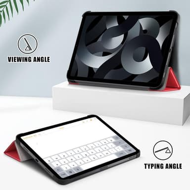 Kolminkertainen telinekotelo iPad 10.9 (2022) -tabletin suojukselle - punainen