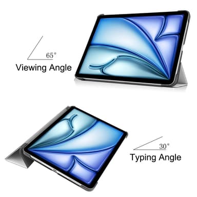 iPad Air 11 (2024) Kotelo Auto Herää / Nuku Kolminkertainen Taittojalusta Tabletin Suoja - Valkoinen