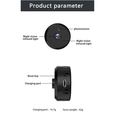X16 Akkuvapaa Mini-kamera APP Langaton WiFi-kamera