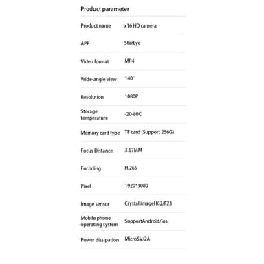 X16 Akkuvapaa Mini-kamera APP Langaton WiFi-kamera
