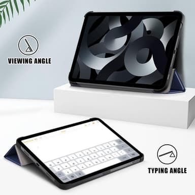 Kolminkertainen telinekotelo iPad 10.9 (2022) -tabletin suojukselle - tummansininen