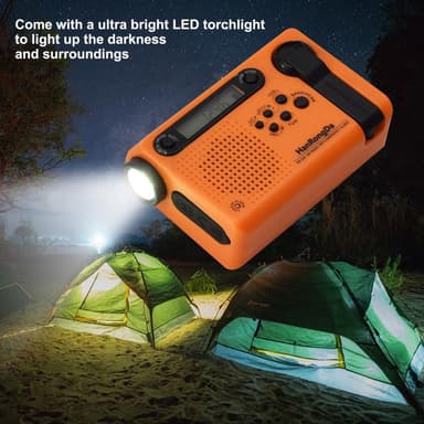 Hätäradio LED-taskulamppu 2000mAh akku Käsikampi Solar