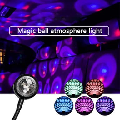 Auton kattoyövalo LED-ilmapiirilamppu Disco Discoball Party monia värejä