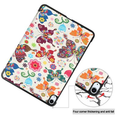 iPad Air 11 (2024) Kotelo Auto Herää / Nuku Kolminkertainen Taittojalusta Tabletin Suoja - Butterflies