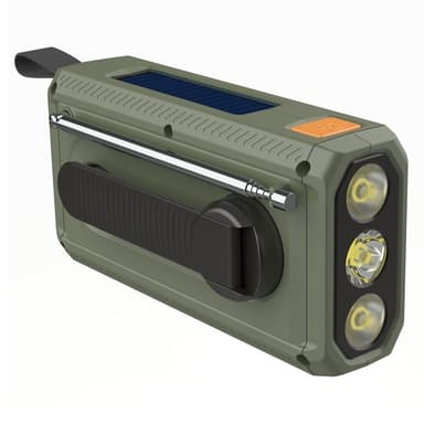 Solar Power Käsikampi DAB FM Radio Taskulamppu 4500mAh Power Bank