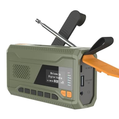 Solar Power Käsikampi DAB FM Radio Taskulamppu 4500mAh Power Bank