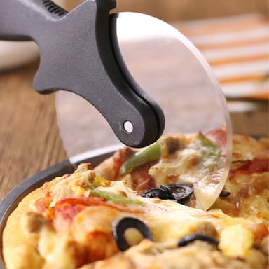Pizzan viipalointikone Pizzan leikkausveitsi kakkutyökalu Pizzapyörä - musta