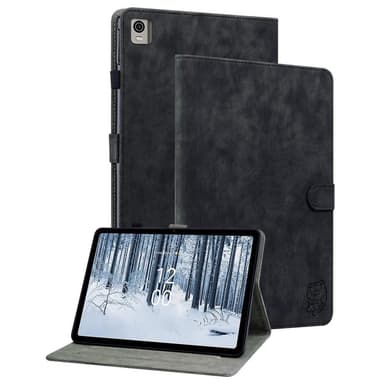 Nokia T21 koteloon painettu söpö tiikeri tabletin kansi kortin pidike - musta