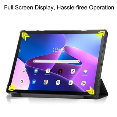 Lenovo Tab M10 Plus (Gen 3) kolminkertainen jalustan kansi - musta