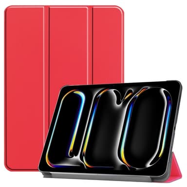 iPad Pro 11 (2024) Kotelo Auto Herää / Nuku Kolminkertainen Taittojalusta Tabletin Suoja - Punainen