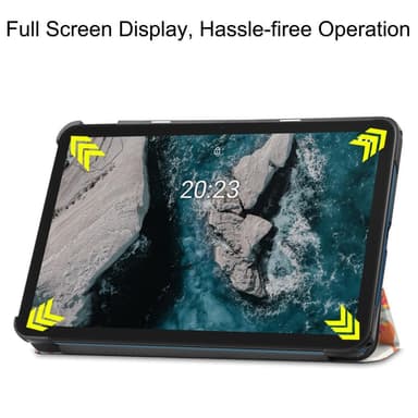 Tablettiteline Slim Fit -suojus Nokia T20:lle - Perhoset