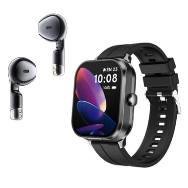 D8 Pro 2-in-1 Bluetooth-kuulokkeet ja älykellon kuntoa valvova Teräshihna