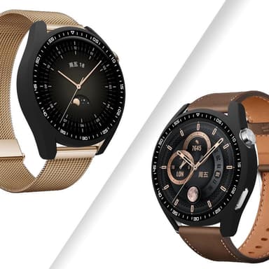 Huawei Watch GT 3 46mm kellon kotelon kehys karkaistulla lasilla musta