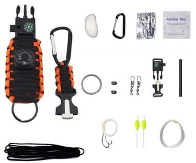 Survival Kit, jossa 12 lisävarustetta - Oranssi