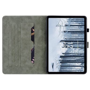Nokia T21 koteloon painettu söpö tiikeri tabletin kansi kortin pidike - sininen