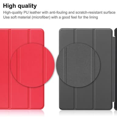 Nokia T21 Tri-fold Stand Wake/Sleep Cover Tablet-kotelo - Punainen