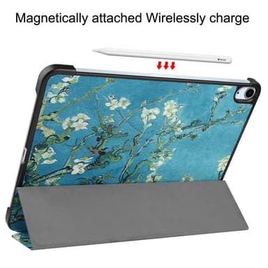 iPad Air 11 (2024) Kotelo Auto Herää / Nuku Kolminkertainen Taittojalusta Tabletin Suoja - Blossom