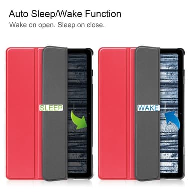 Nokia T21 Tri-fold Stand Wake/Sleep Cover Tablet-kotelo - Punainen