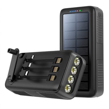 Käsikammen 30 000 mAh PowerBank Lightning/USB-C/Micro kaapeli