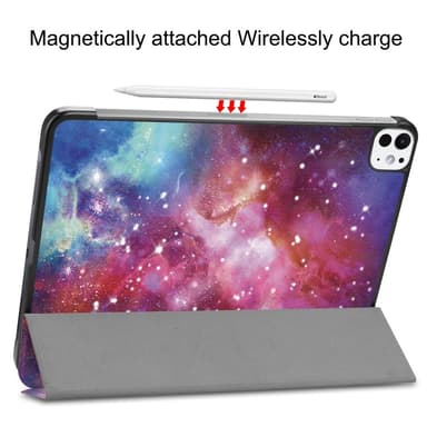 iPad Pro 11 (2024) Kotelo Auto Herää / Nuku Kolminkertainen Taittojalusta Tabletin Suoja - Galaxy