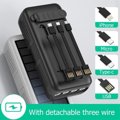 Käsikammen 30 000 mAh PowerBank Lightning/USB-C/Micro kaapeli