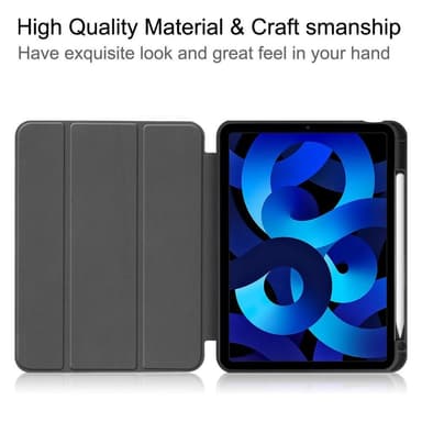 Kolminkertainen telinekotelo iPad 10.9: lle (2022) Tablet Cover Kynäpaikka -
