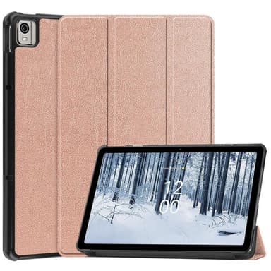 Nokia T21 Tri-fold Stand Wake/Sleep Cover tablettikotelo - Ruusukulta