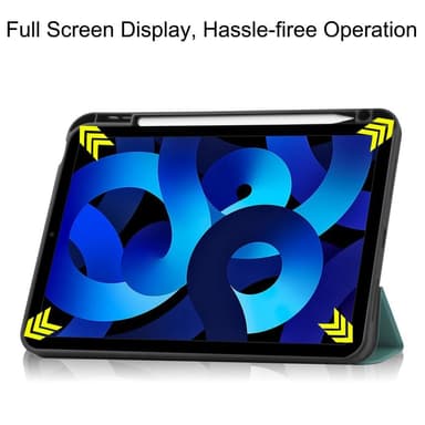 Kolminkertainen telinekotelo iPad 10.9: lle (2022) Tablet Cover Kynäpaikka -