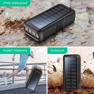 Käsikammen 30 000 mAh PowerBank Lightning/USB-C/Micro kaapeli