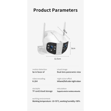 Kameran ulkovalvonta Panorama Motion Detector Night Vision