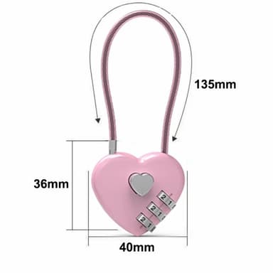 Sydän 30 cm yhdistelmälukko Riippulukko Säilytyskaappi koodilukko