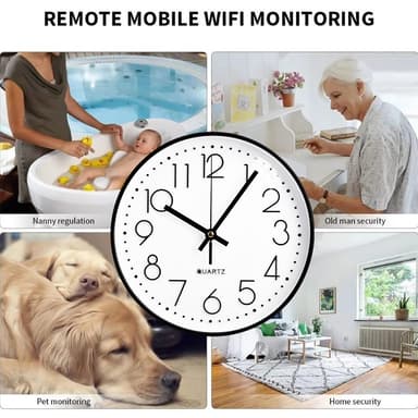 Seinäkello MiniCamera Valvonta Piilotettu WiFi Kamera Spy
