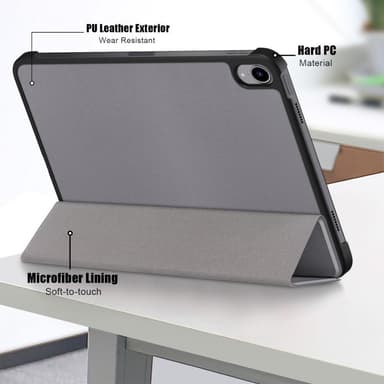 Kolminkertainen telinekotelo iPadille 10.9 (2022) -tabletin kansi - harmaa