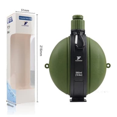 580 ml kokoontaitettava silikoninen vesipullo kompassilla