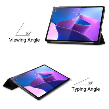 Lenovo Tab P12 Pro Tri-fold Stand Tablet-kotelo - Musta